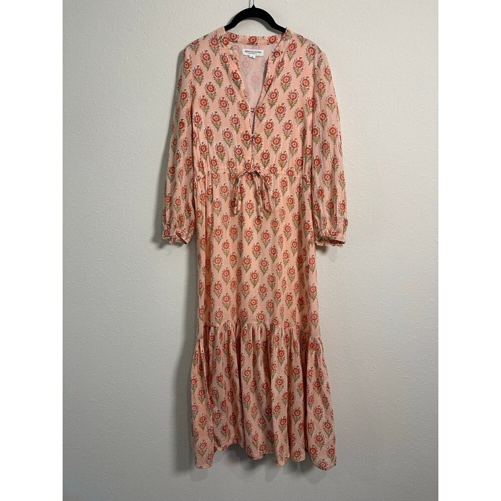 Emerson Fry India Collection Francis Maxi Dress Womens Organic Cotton Size small